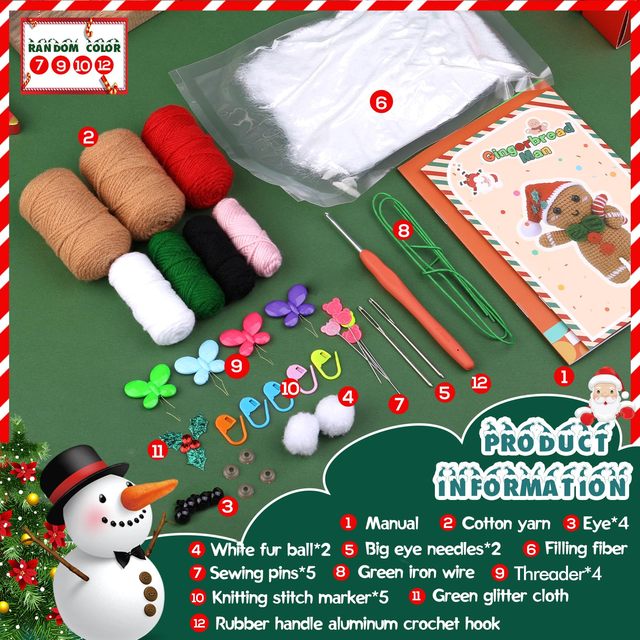 Christmas Crochet Kits for Adults Beginners, Complete Craft Kit